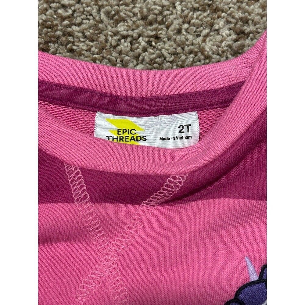 Epic Threads Sweater Dress Toddler Girls 2T Pink Purple Striped Balloon - Picture 3 of 3